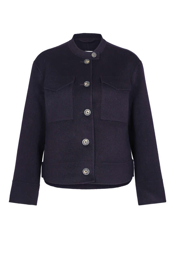 Doubleface Jacke aus Wolle 